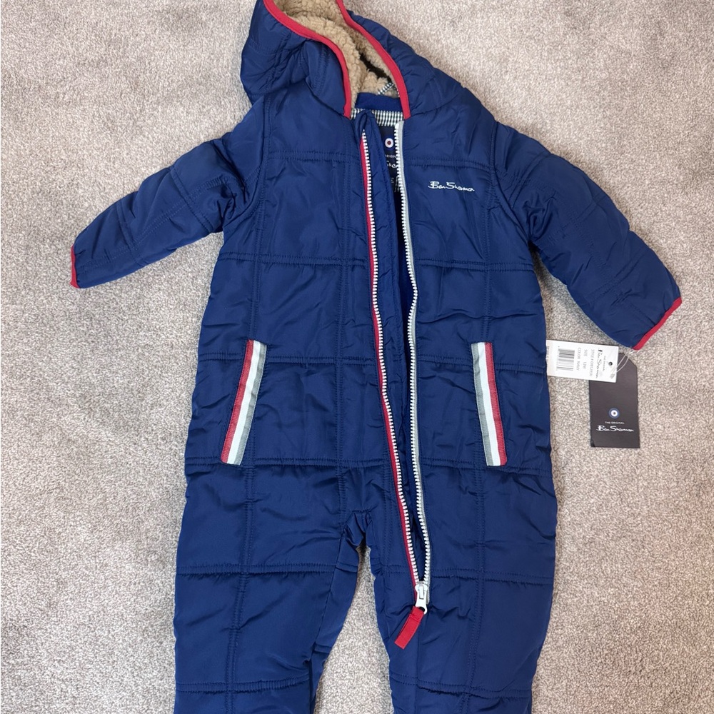 Ben Sherman Navy Snowsuit with Red Accents